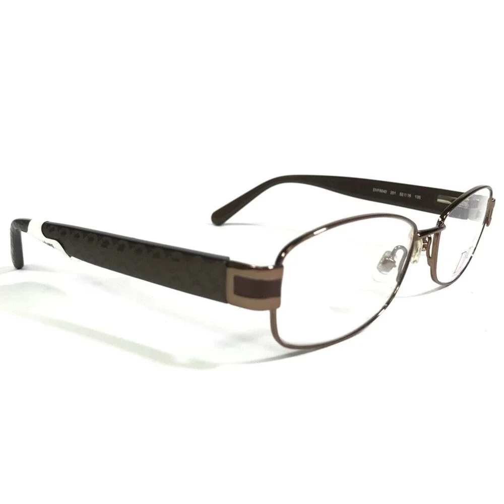 Diane von Furstenberg Eyeglasses Frames DVF8040 201 Brown Round Oval 52-16-135